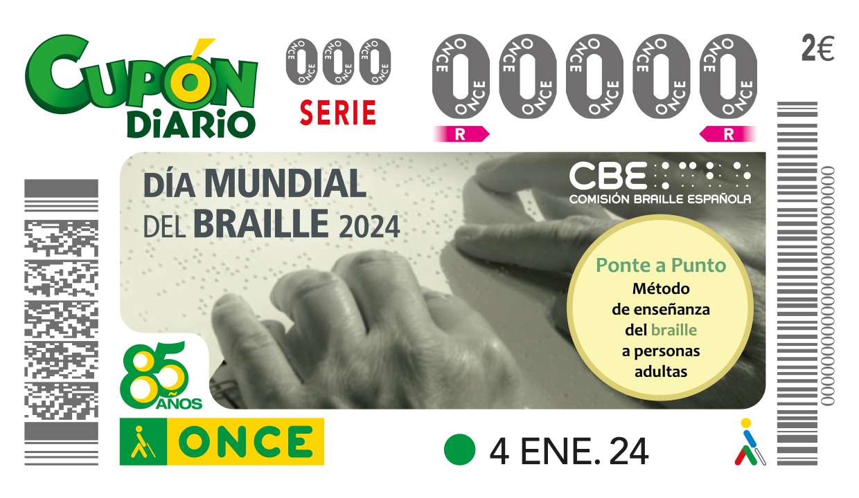 Cupón del Día Mundial del Braille 2024. 'Ponte a punto'