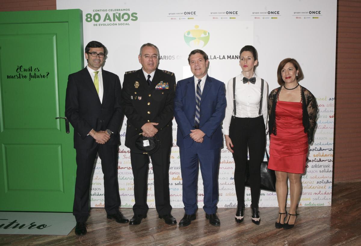 Foto de los cinco premiados con los Solidarios ONCE Castilla La Mancha 2018