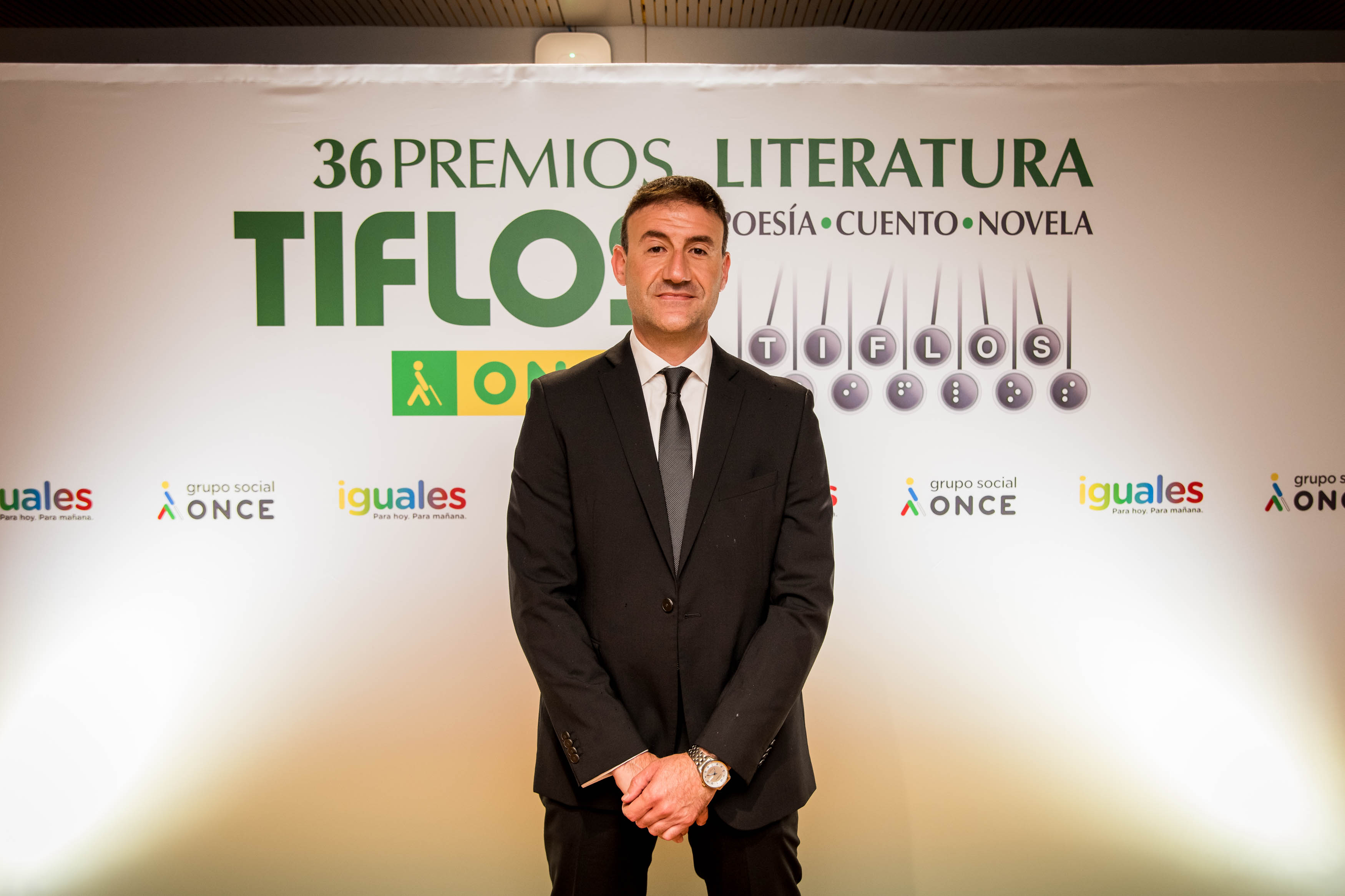 Antonio Rodrígez, de Albacete, en los Premios Tiflos de Literatura