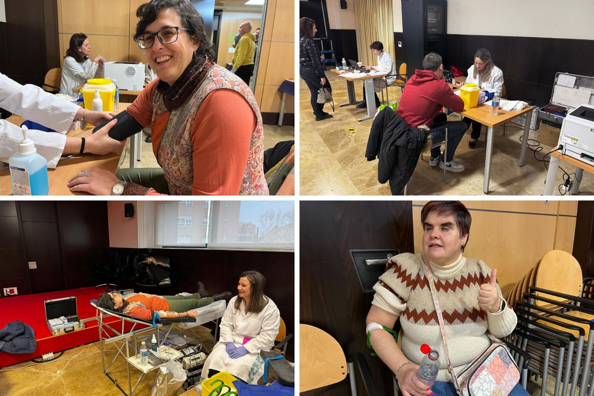 Momentos de la mañana de donación en la delegación de la ONCE en Toledo