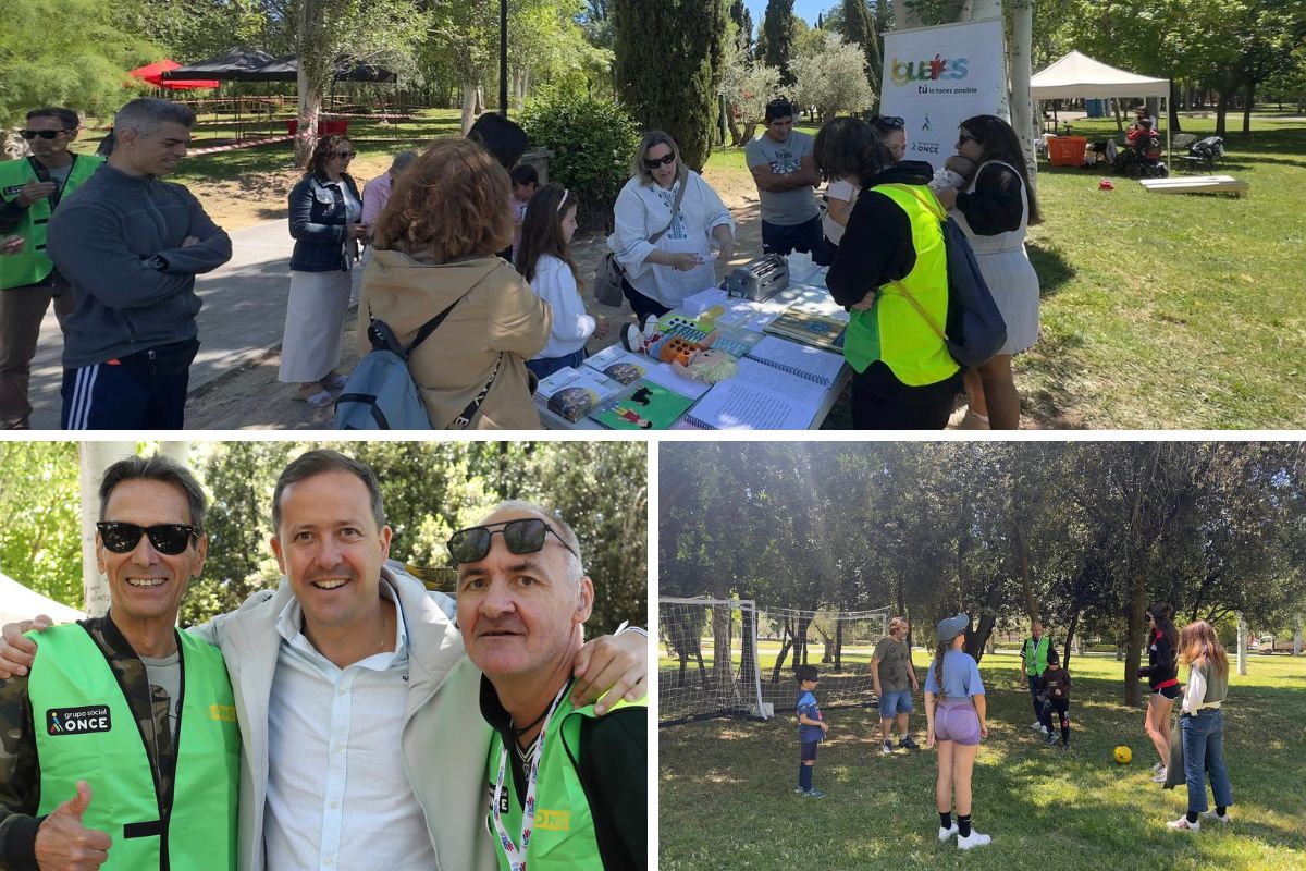 Collage de fotos de las actividades organizadas por el Grupo Social ONCE en la Jornada Somos Familia