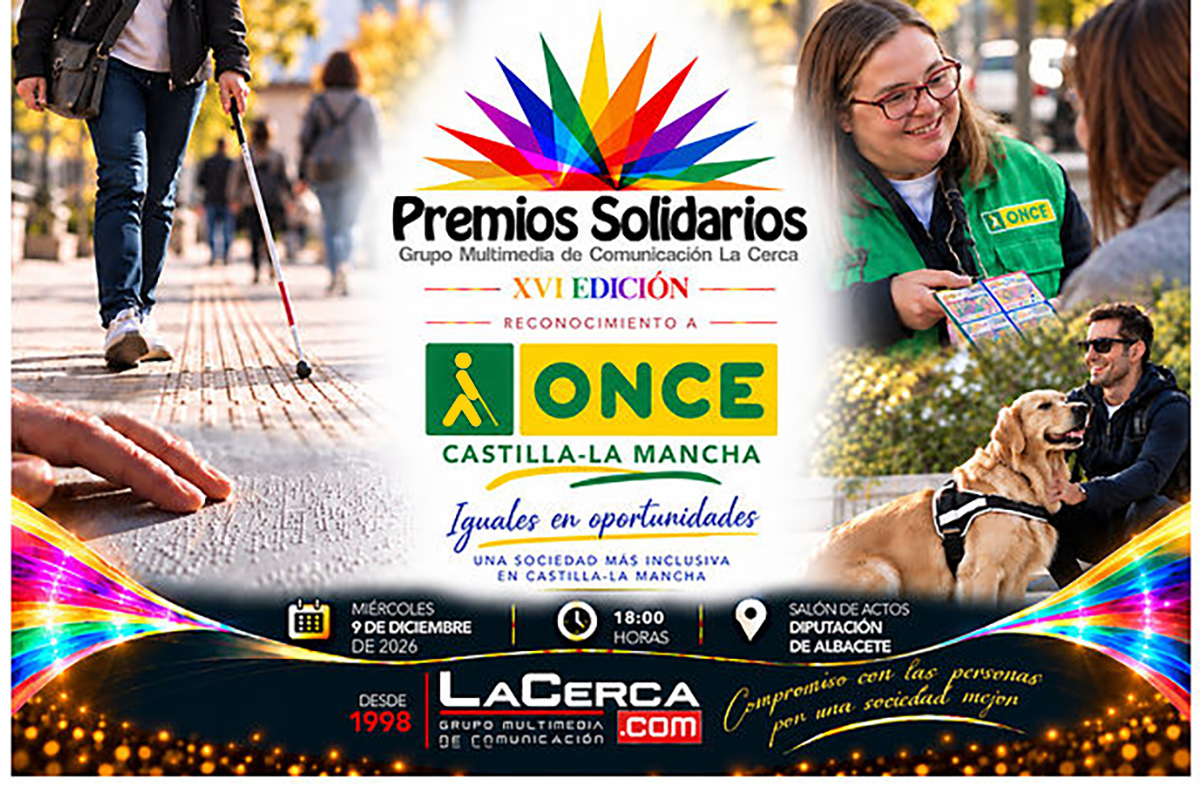 Collage de La Cerca por el Premio Solidario XVI Edición para ONCE Castilla-La Mancha