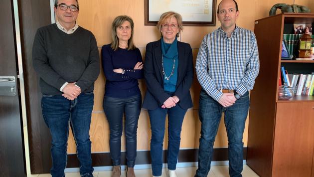 José Martínez, presidente del Consejo Territorial de la ONCE de Castilla-La Mancha; José Antonio Romero, gerente de CERMI Castilla-La Mancha; Elena Guijarro, decana del Colegio Oficial de Arquitectos de Castilla La Mancha y Conchi Ponce, secretaria de dicho Colegio