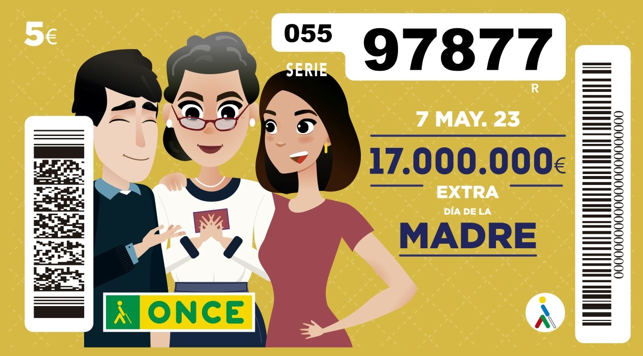 Número premiado con el primer premio del Sorteo Extra Día de la Madre de la ONCE