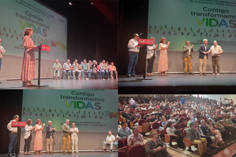 Momentos del Acto Institucional del Grupo Social ONCE en Castilla-La Mancha