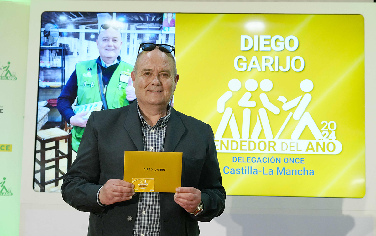 Diego Garijo, mejor vendedor de la ONCE en Castilla-La Mancha 2024