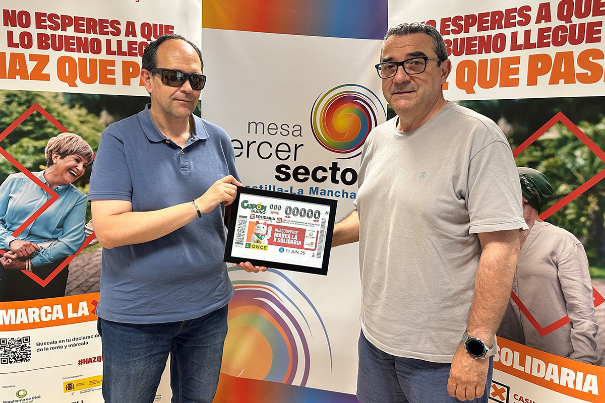 José Martinez y Jose Antonio Romero presentación cupón X solidaria