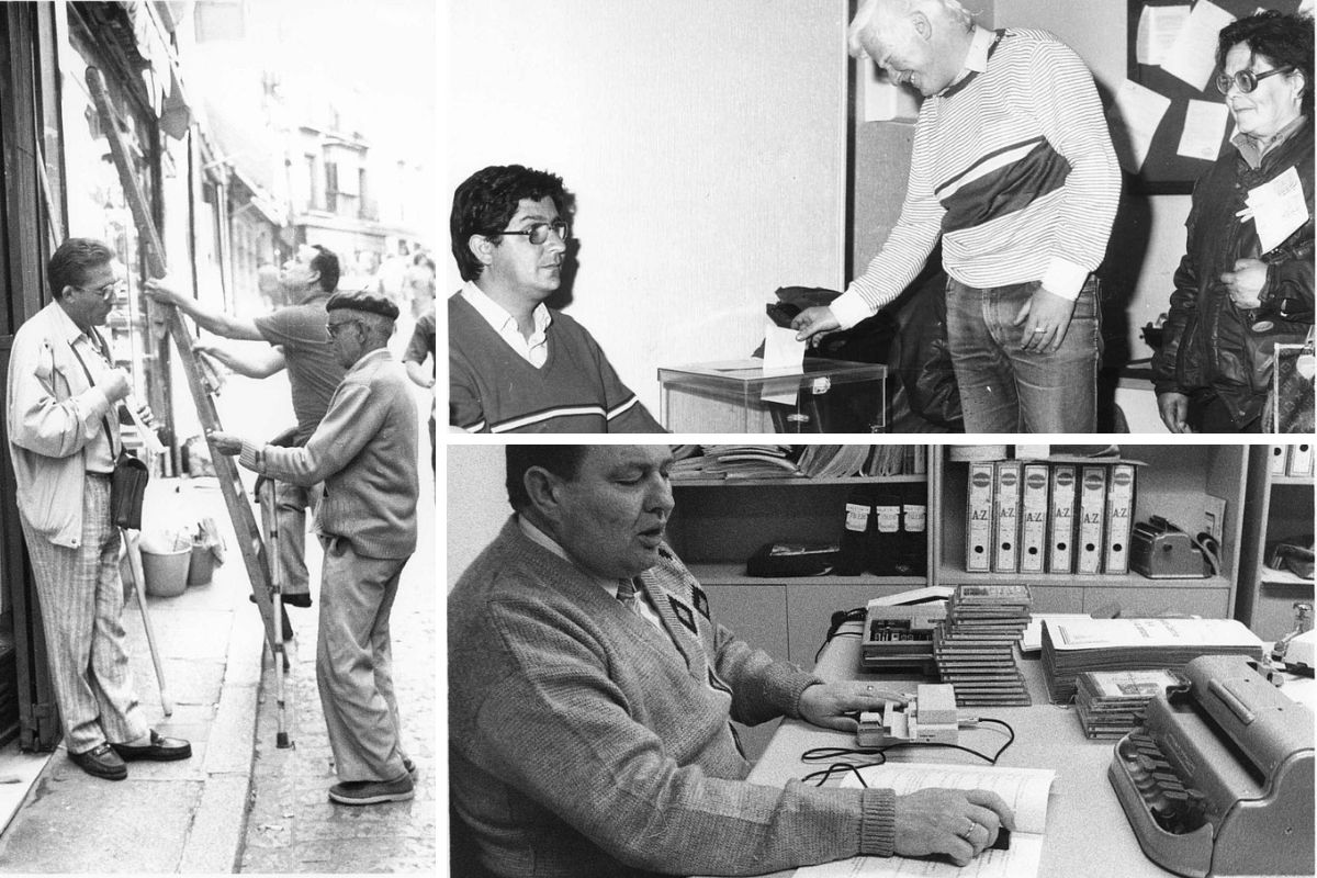 Imágenes de los primeros años de la ONCE en Castilla-La Mancha