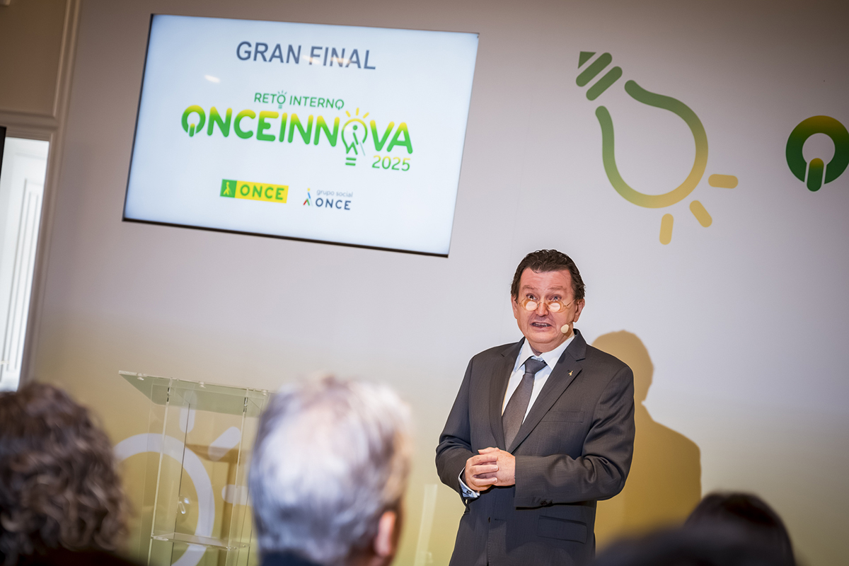 Ángel Sánchez en la final del Reto ONCE Innova 2025