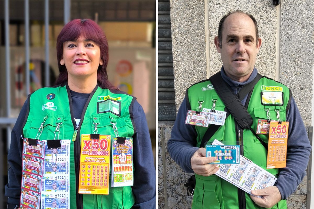 Cynthia Raquel Zárate y Víctor Sedano, vendedores que han dado los premios de un millón del sorteo del extra del 11/11