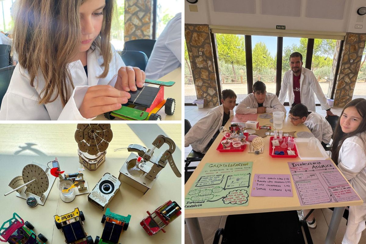 Niños y niñas exponiendo y finalizando sus proyectos