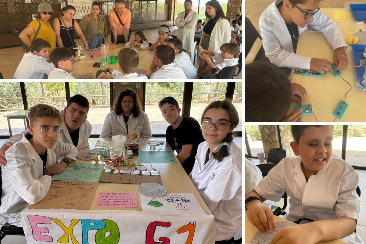 Participantes en el campamento de verano en diferentes actividades