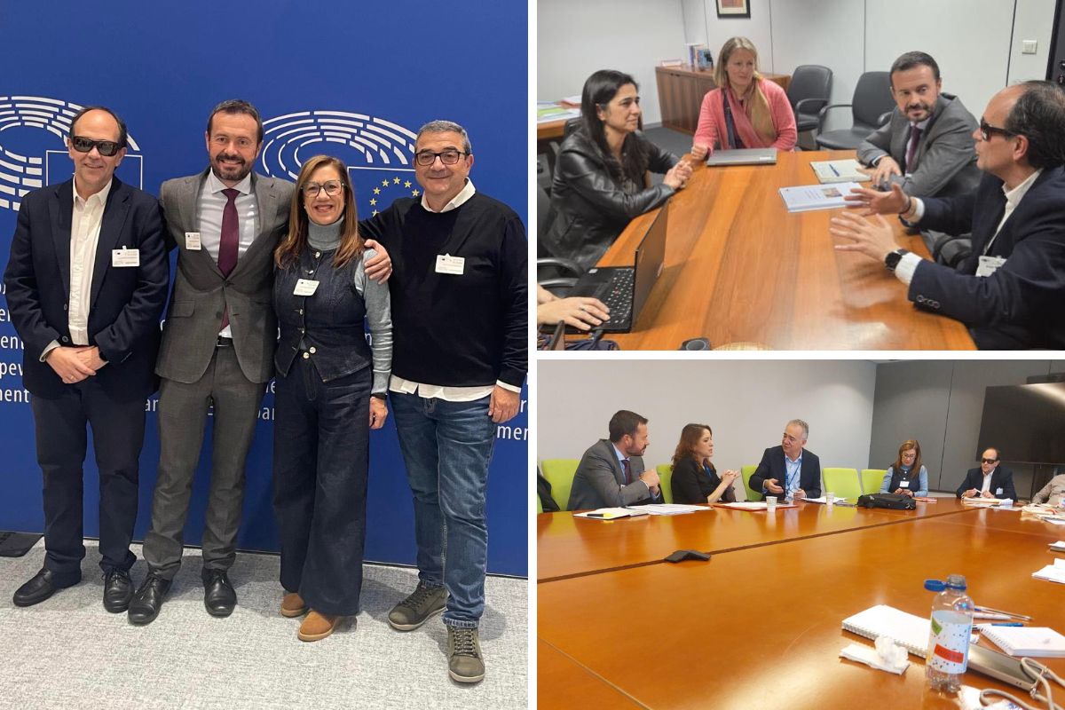 Miembros de la Mesa del Tercer Sector en Castilla-La Mancha en diferentes encuentros con representantes en el Parlamento Europeo